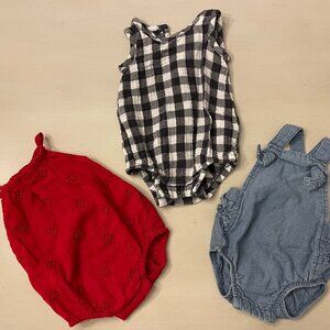 Lot of 0-3m and NB Rompers Set of 3 Baby Gap Old Navy